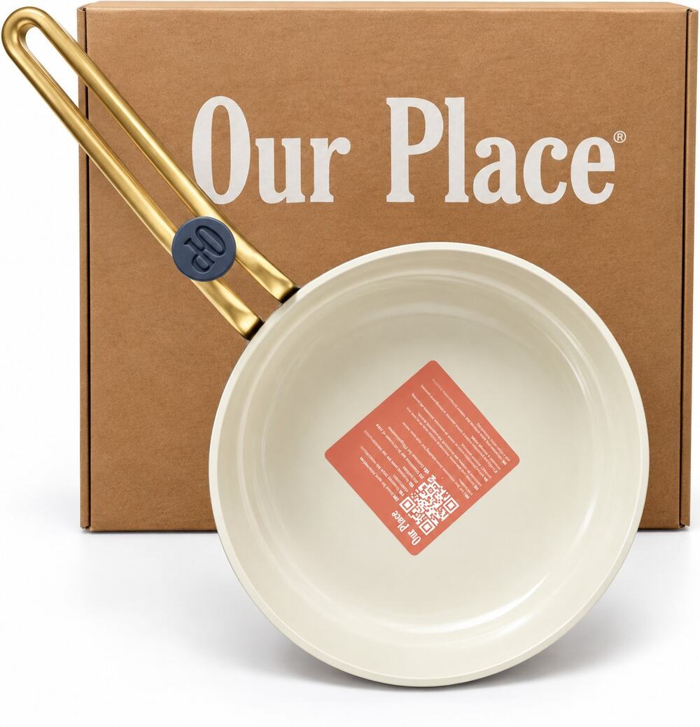 Our Place Essentials 8" Ceramic Nonstick Fry Pan Blue Gold Handle NWT